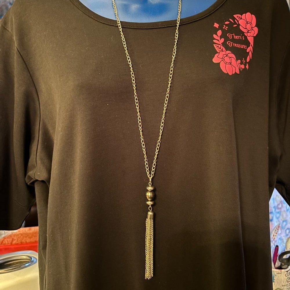 Long or short Crystal Statement Necklace with Dangle Tassel